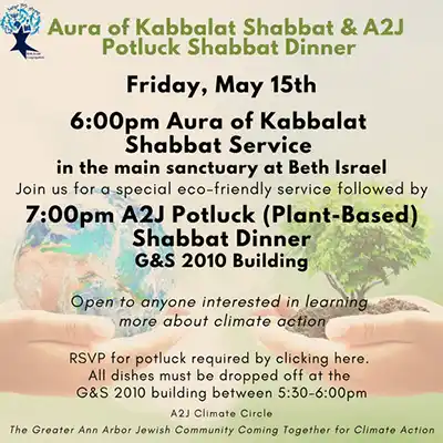 Climate Shabbat Potluck May 15, 2026