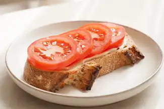 Tomato Toast on a Plate